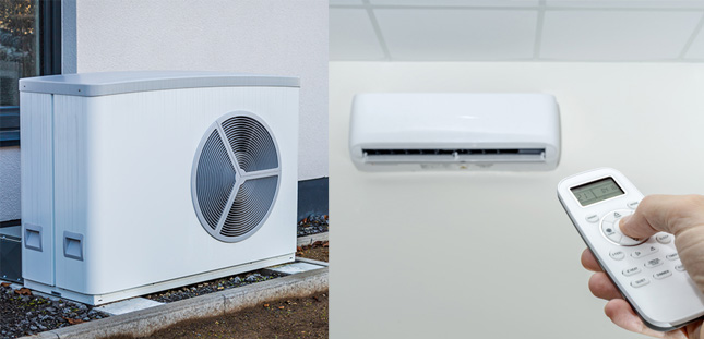 Unités interne et externe d'une pompe à chaleur air-air